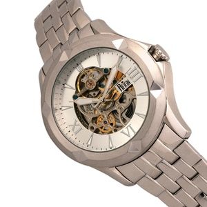 NWT Automatic Skeleton Dial Stainless Steel Watch